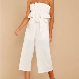 Saints & Secrets • White Ruffle Jumpsuit